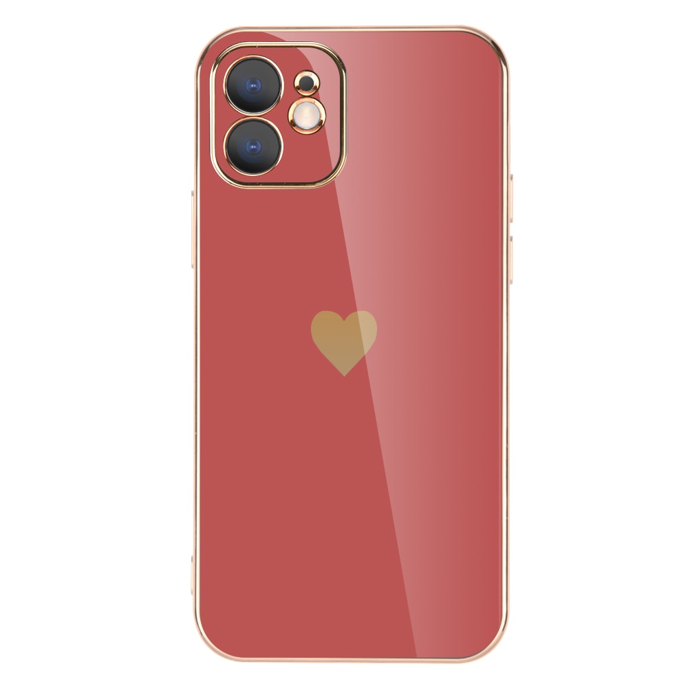 Full Lens Protection Plated Heart Phone Case For iPhone