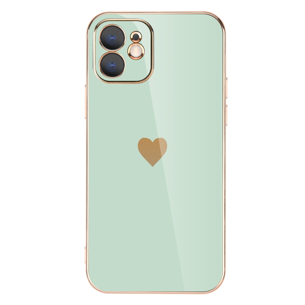 Full Lens Protection Plated Heart Phone Case For iPhone