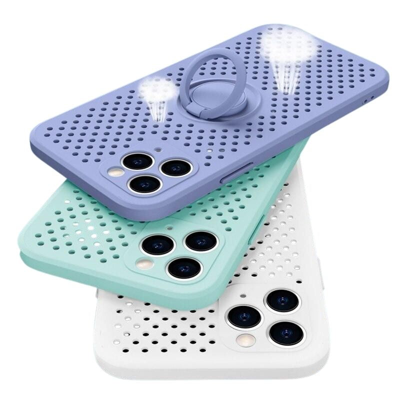 Heat Dissipation Honeycombe Phone Case With Holder For iPhone