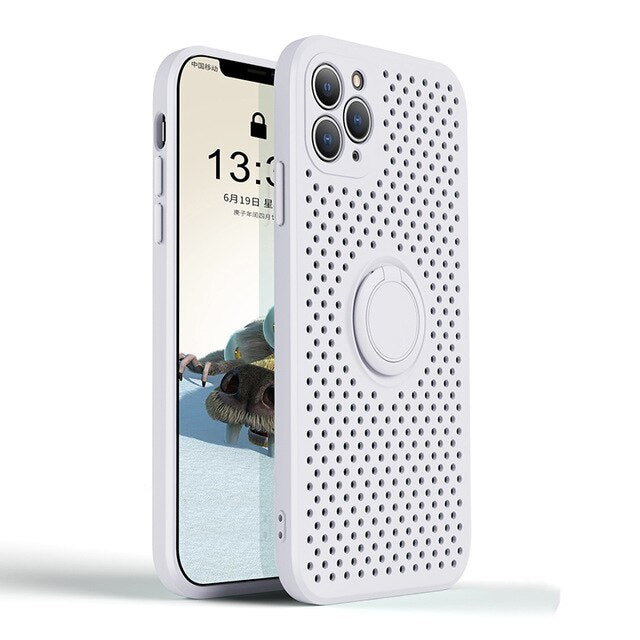 Heat Dissipation Honeycombe Phone Case With Holder For iPhone
