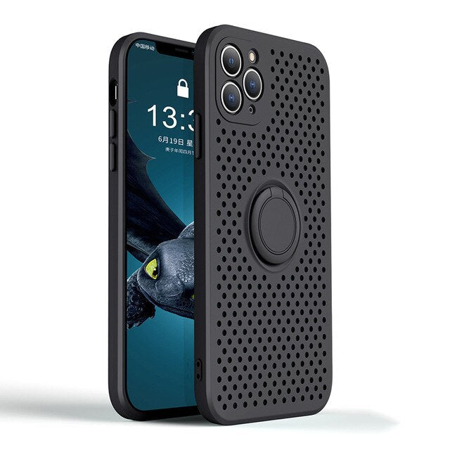 Heat Dissipation Honeycombe Phone Case With Holder For iPhone