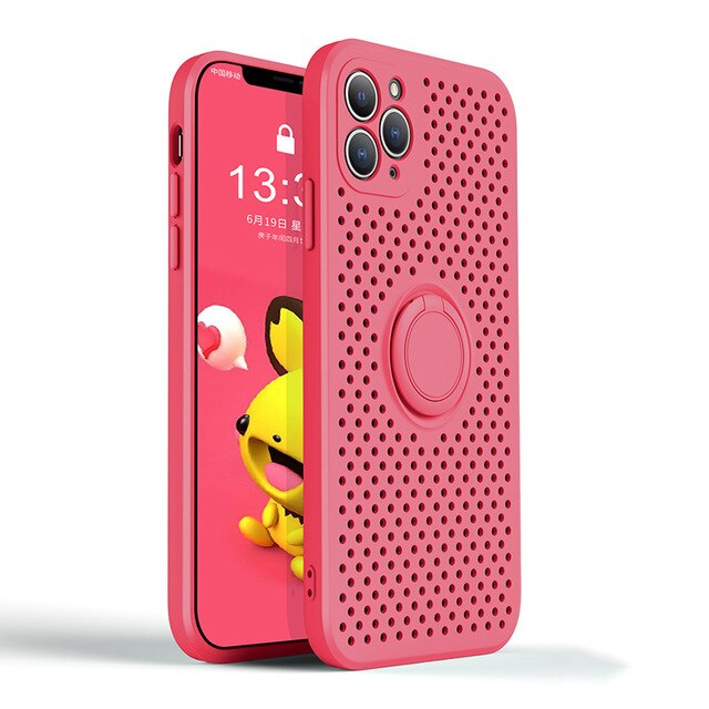 Heat Dissipation Honeycombe Phone Case With Holder For iPhone