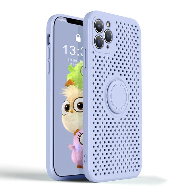 Heat Dissipation Honeycombe Phone Case With Holder For iPhone