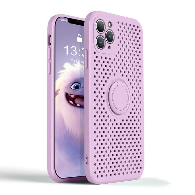 Heat Dissipation Honeycombe Phone Case With Holder For iPhone
