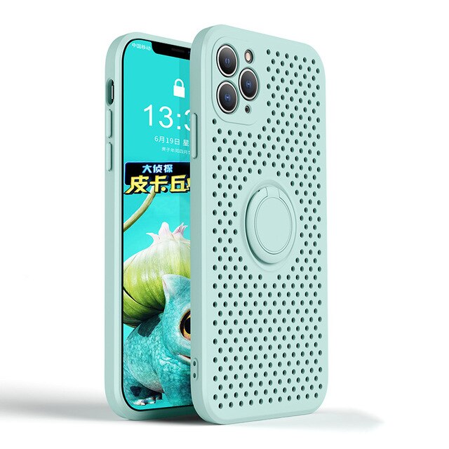 Heat Dissipation Honeycombe Phone Case With Holder For iPhone