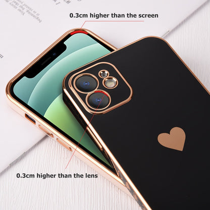 Full Lens Protection Plated Heart Phone Case For iPhone