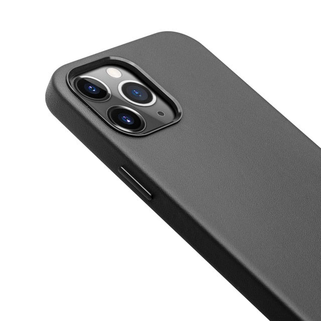 Genuine Leather Slim Phone Case for iPhone 12 Editions