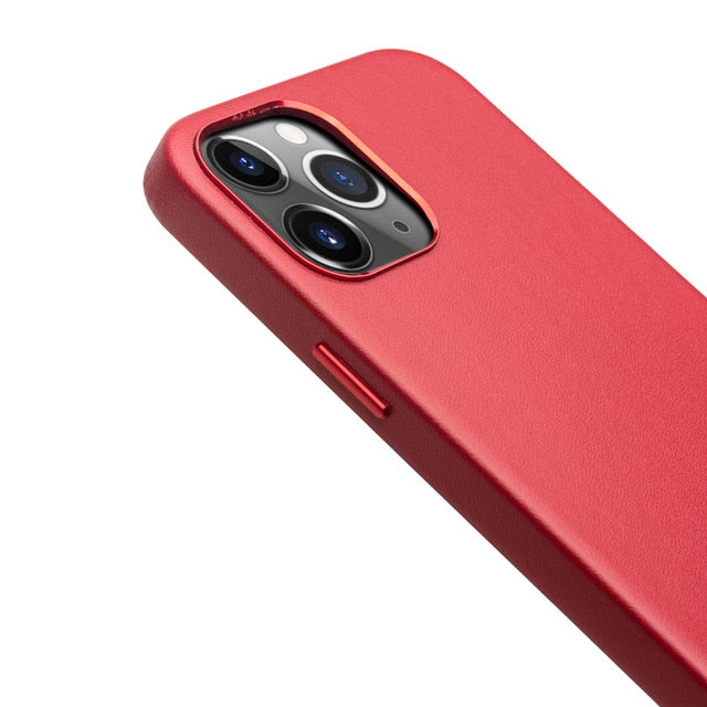 Genuine Leather Slim Phone Case for iPhone 12 Editions